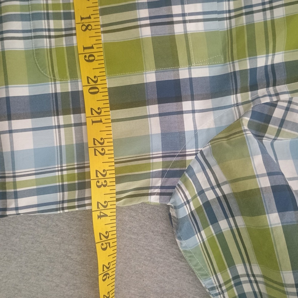 Orvis Heritage Wash Green Blue Plaid Button Down Shirt Mens Large L 2GMX - Picture 8 of 11
